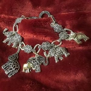 Vintage silver elephant bracelet